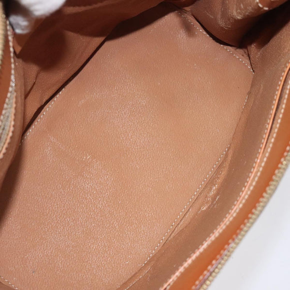 CELINE Macadam Canvas Hand Bag PVC Leather Brown Gold Auth 119138