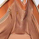 CELINE Macadam Canvas Hand Bag PVC Leather Brown Gold Auth 119138-20