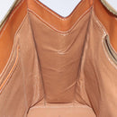 CELINE Macadam Canvas Hand Bag PVC Leather Brown Gold Auth 119138-21