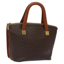 CELINE Macadam Canvas Hand Bag PVC Leather Brown Gold Auth 119138-1