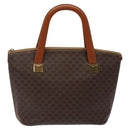 CELINE Macadam Canvas Hand Bag PVC Leather Brown Gold Auth 119138-13