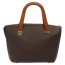 CELINE Macadam Canvas Hand Bag PVC Leather Brown Gold Auth 119138-2