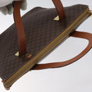 CELINE Macadam Canvas Hand Bag PVC Leather Brown Gold Auth 119138-6