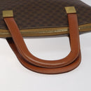 CELINE Macadam Canvas Hand Bag PVC Leather Brown Gold Auth 119138-7