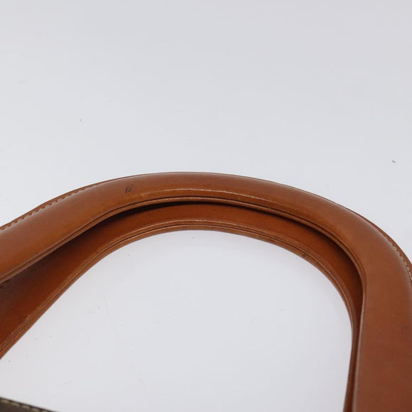 CELINE Macadam Canvas Hand Bag PVC Leather Brown Gold Auth 119138