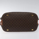 CELINE Macadam Canvas Hand Bag PVC Leather Brown Gold Auth 119138-5