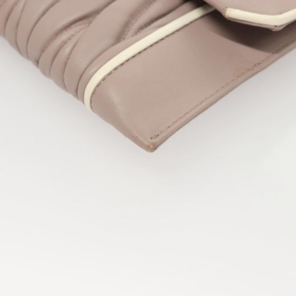 Miu Miu Matelasse Chain Shoulder Bag Leather Pink Auth 119144