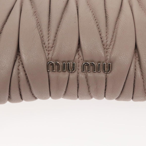 Miu Miu Matelasse Chain Shoulder Bag Leather Pink Auth 119144