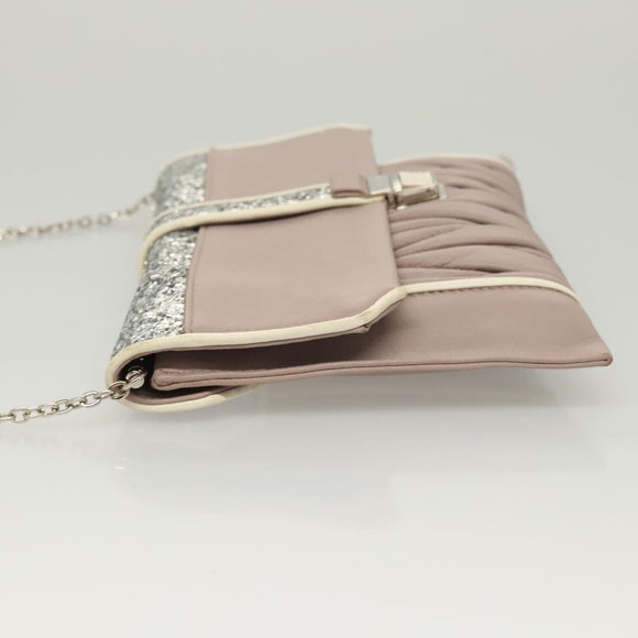 Miu Miu Matelasse Chain Shoulder Bag Leather Pink Auth 119144