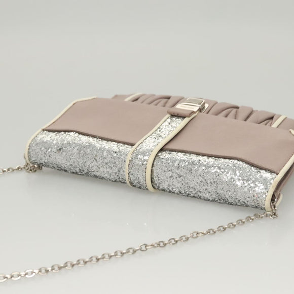 Miu Miu Matelasse Chain Shoulder Bag Leather Pink Auth 119144