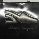 Salvatore Ferragamo Hand Bag Enamel Black Auth 119146-10