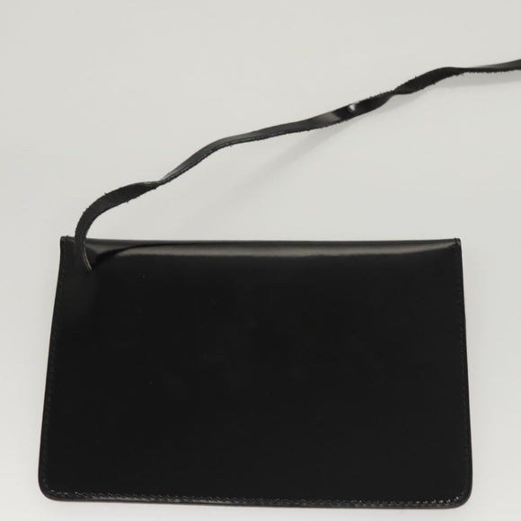 Salvatore Ferragamo Hand Bag Enamel Black Auth 119146