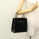 Salvatore Ferragamo Hand Bag Enamel Black Auth 119146-26