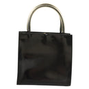 Salvatore Ferragamo Hand Bag Enamel Black Auth 119146-2