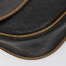 Christian Dior Honeycomb Canvas Shoulder Bag PVC Black Gold Auth 119149-15