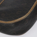 Christian Dior Honeycomb Canvas Shoulder Bag PVC Black Gold Auth 119149-9
