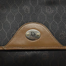Christian Dior Honeycomb Canvas Shoulder Bag PVC Black Gold Auth 119149-14
