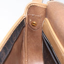 Christian Dior Honeycomb Canvas Shoulder Bag PVC Black Gold Auth 119149-20