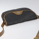 Christian Dior Honeycomb Canvas Shoulder Bag PVC Black Gold Auth 119149-6