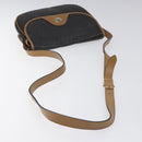 Christian Dior Honeycomb Canvas Shoulder Bag PVC Black Gold Auth 119149-7