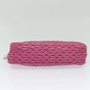 Miu Miu Matelasse Bijoux Hand Bag Leather 2way Pink Silver Auth 119162-5