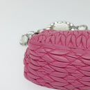 Miu Miu Matelasse Bijoux Hand Bag Leather 2way Pink Silver Auth 119162-10