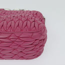 Miu Miu Matelasse Bijoux Hand Bag Leather 2way Pink Silver Auth 119162-14
