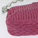 Miu Miu Matelasse Bijoux Hand Bag Leather 2way Pink Silver Auth 119162-15
