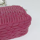Miu Miu Matelasse Bijoux Hand Bag Leather 2way Pink Silver Auth 119162-16