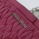 Miu Miu Matelasse Bijoux Hand Bag Leather 2way Pink Silver Auth 119162-17