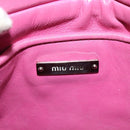 Miu Miu Matelasse Bijoux Hand Bag Leather 2way Pink Silver Auth 119162-18