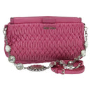 Miu Miu Matelasse Bijoux Hand Bag Leather 2way Pink Silver Auth 119162-1