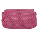 Miu Miu Matelasse Bijoux Hand Bag Leather 2way Pink Silver Auth 119162-2