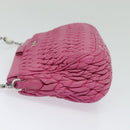 Miu Miu Matelasse Bijoux Hand Bag Leather 2way Pink Silver Auth 119162-3