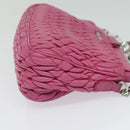 Miu Miu Matelasse Bijoux Hand Bag Leather 2way Pink Silver Auth 119162-4