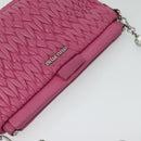 Miu Miu Matelasse Bijoux Hand Bag Leather 2way Pink Silver Auth 119162-6
