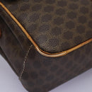 CELINE Macadam Canvas Shoulder Bag PVC Leather Brown Gold Auth 119165-9