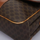 CELINE Macadam Canvas Shoulder Bag PVC Leather Brown Gold Auth 119165-15