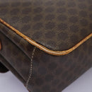 CELINE Macadam Canvas Shoulder Bag PVC Leather Brown Gold Auth 119165-16