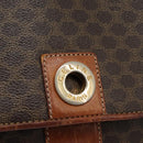 CELINE Macadam Canvas Shoulder Bag PVC Leather Brown Gold Auth 119165-18