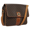 CELINE Macadam Canvas Shoulder Bag PVC Leather Brown Gold Auth 119165-1