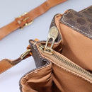 CELINE Macadam Canvas Shoulder Bag PVC Leather Brown Gold Auth 119165-23