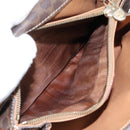 CELINE Macadam Canvas Shoulder Bag PVC Leather Brown Gold Auth 119165-24