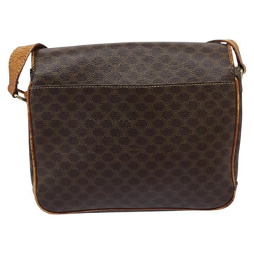 CELINE Macadam Canvas Shoulder Bag PVC Leather Brown Gold Auth 119165 - 0