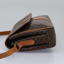 CELINE Macadam Canvas Shoulder Bag PVC Leather Brown Gold Auth 119165-3