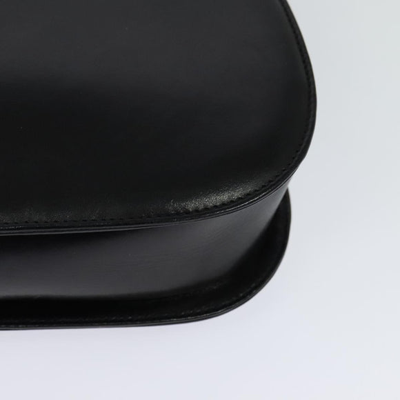 Salvatore Ferragamo Gancini Hand Bag Leather 2way Black Gold Auth 119166