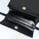 Salvatore Ferragamo Gancini Hand Bag Leather 2way Black Gold Auth 119166-10