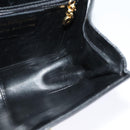 Salvatore Ferragamo Gancini Hand Bag Leather 2way Black Gold Auth 119166-19