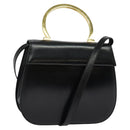 Salvatore Ferragamo Gancini Hand Bag Leather 2way Black Gold Auth 119166-1
