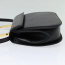 Salvatore Ferragamo Gancini Hand Bag Leather 2way Black Gold Auth 119166-3